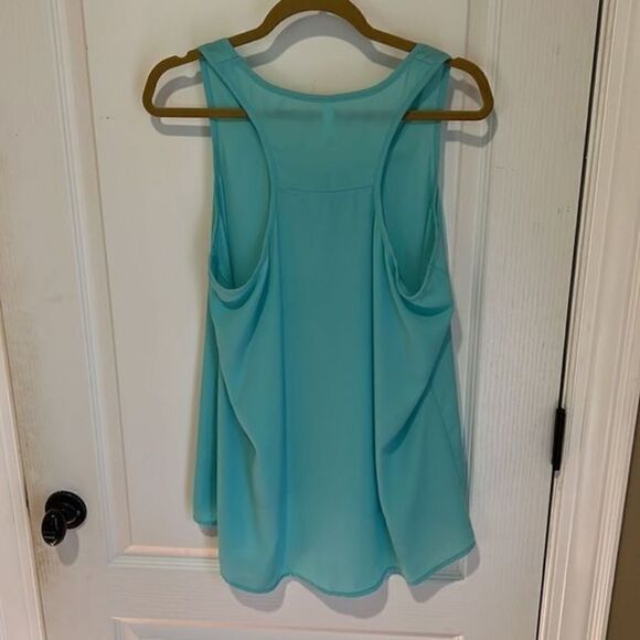 xhilaration teal sleeveless top silky and shear long - Picture 4 of 7